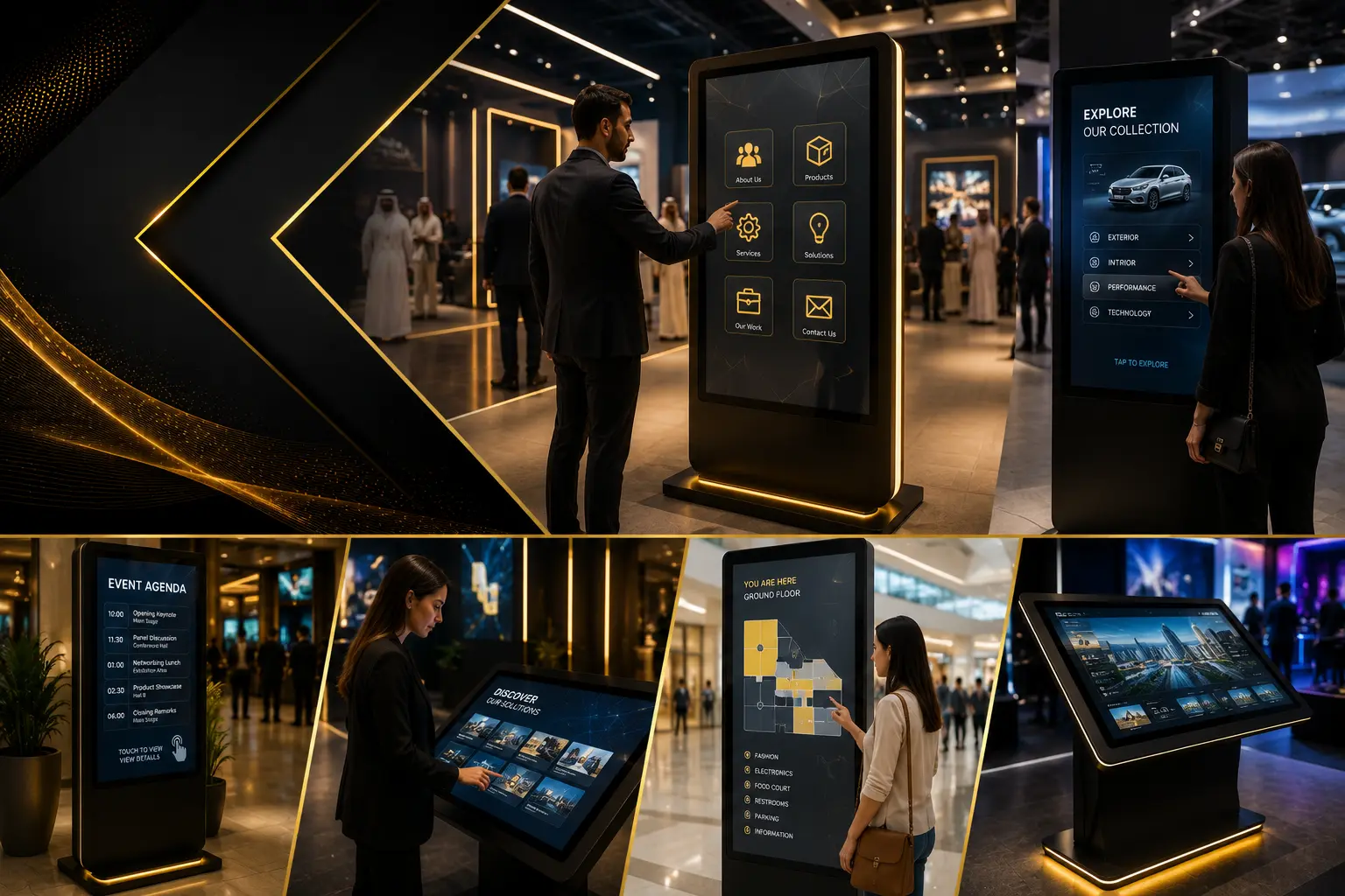 Digital kiosks and interactive event displays