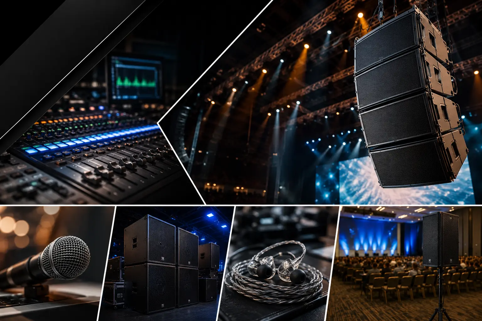 Professional event sound system setup